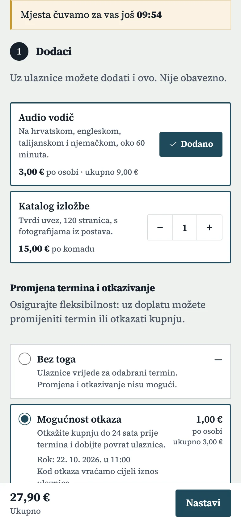 Korak Dodaci na mobitelu: dodatak po komadu s minusom i plusom